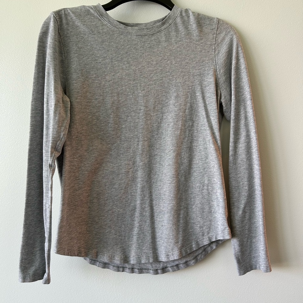 Lululemon Love Long Sleeve Crewneck Top - heathered core light gray